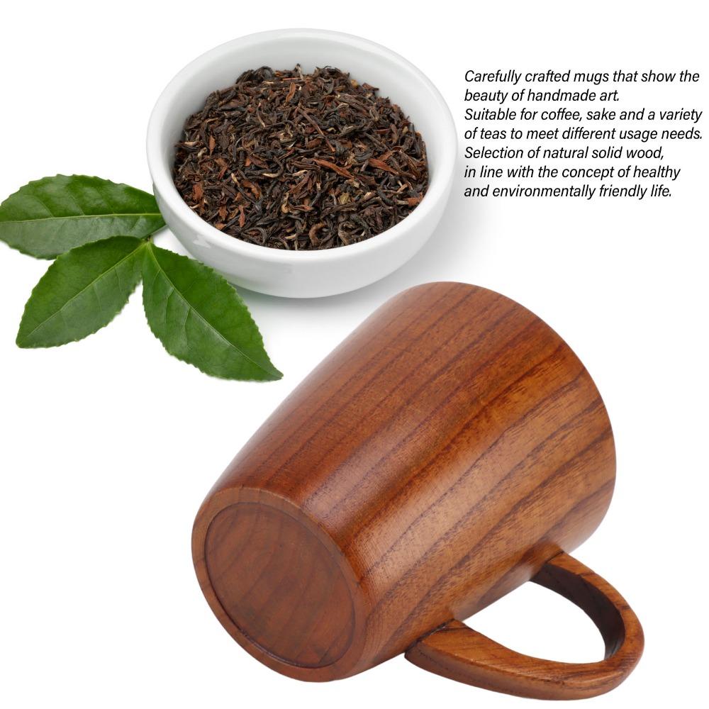 Safe Solid Wood Teacups Multifunctional Wooden Wine Mug Durable Wooden Mugs  Drinking Coffee