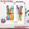 2pcs, 2D FLAT PRINTING Curtains (Without Rod) BirthdayPalette Fashionable Chic Curtains Versatile 100% Polyester Curtains