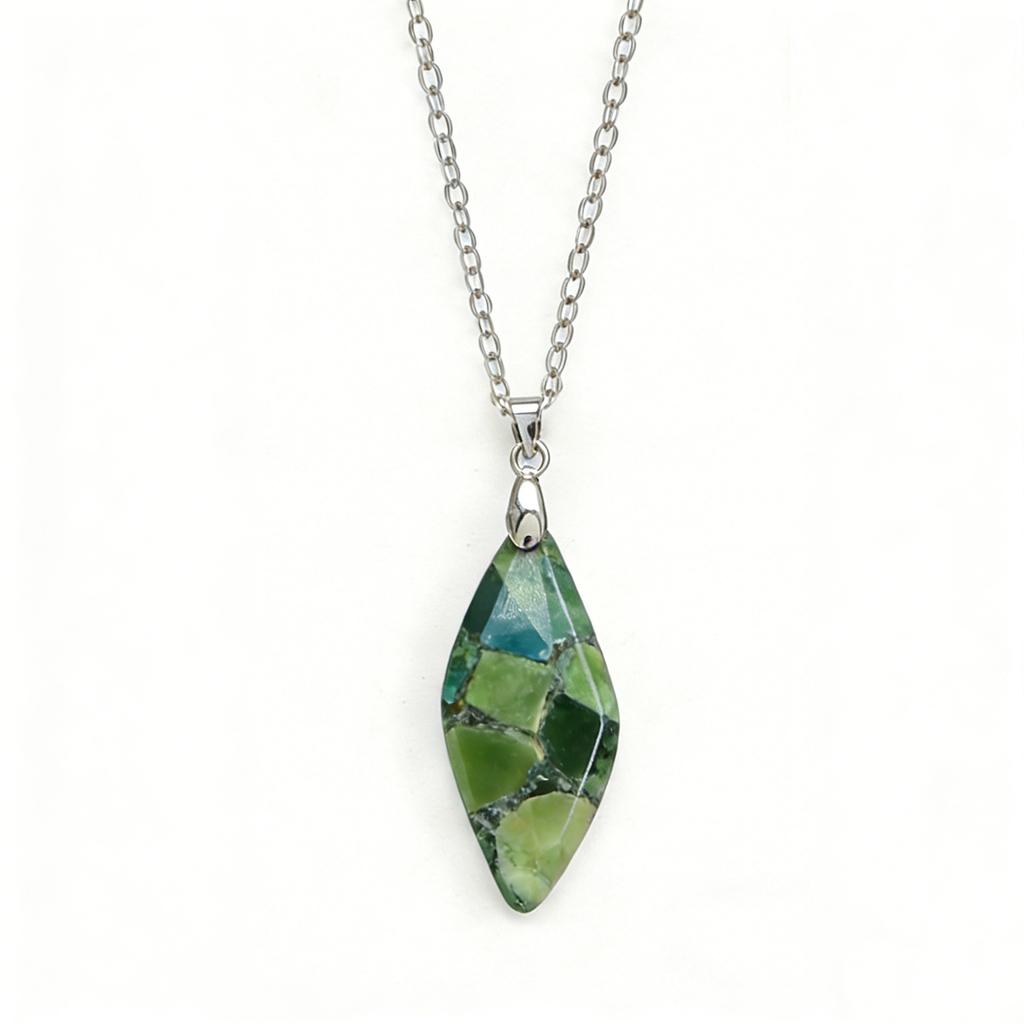Exclusive Natural Stone Plated 18K Real Gold Chain Pendant Necklace Earrings Jewelry