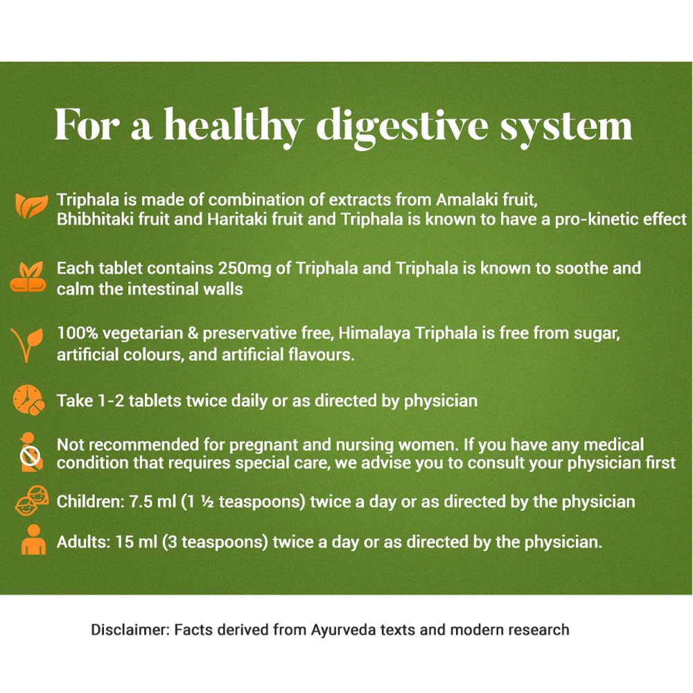 Himalaya Herbals Triphala Capsules For Digestive Health Relief From Bloating And Constipation Support – 60 Capsules