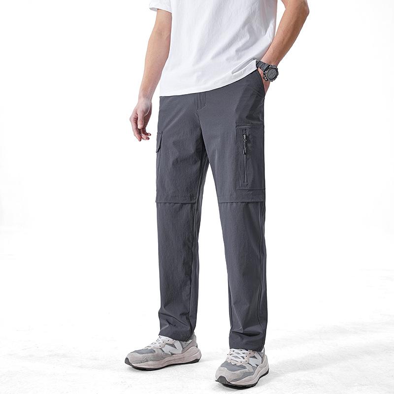 

Summer New Men s Youth Multi-pocket Straight Versatile Leisure Sports Outdoor Breathable Quick-drying Men s Long Pants L