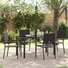 VidaXL 5-piece Garden Dining Set In Black Poly Rattan 3379704