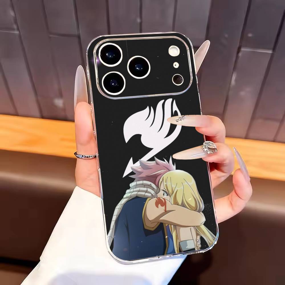 Anime F-Fairys LOGO T-Tail Phone Case For iPhone17,16,15,14,13,12,11 Plus,Pro Max Soft Transparent Cover