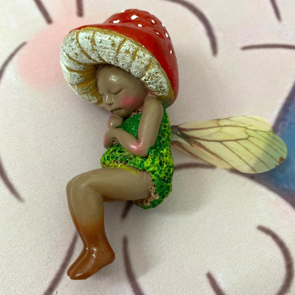 

Fairy Garden Miniature Figurine Mushroom Hand Painted for Outdoor or