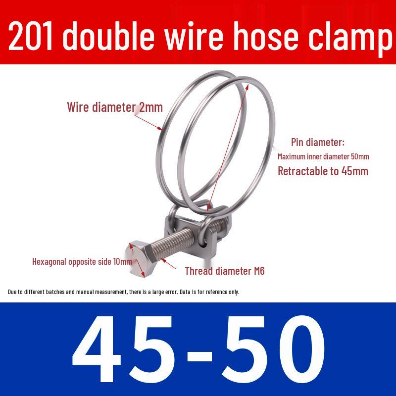 Doppeldraht-Schlauchschelle aus Edelstahl für Feuer-, Wasser-, Gasleitungen - Verdickt