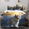 Realistic Tiger Printing Bed Three-Piece Set, Bedding, Digital Printing Bedding
