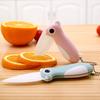Cute Cartoon Ceramic Cutter Plastic Handle Folding Fruit Knife Kitchen Kids Auxiliary Knives Mini Portable Sharp Knife Peeler