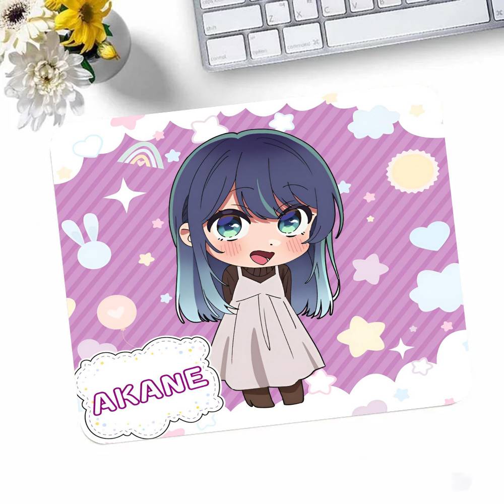 

Anime Oshi No Ko Ai Hoshino Mousepad Small LockEdge Mouse Pad For Gamers Computer Desk Pad Rectangular Anti-slip Rubber 180x220x2mm