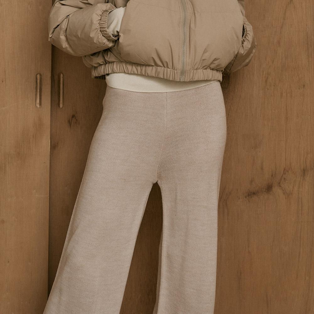 Wednesday Delight Wd_Oatmeal Knit Wide Pants