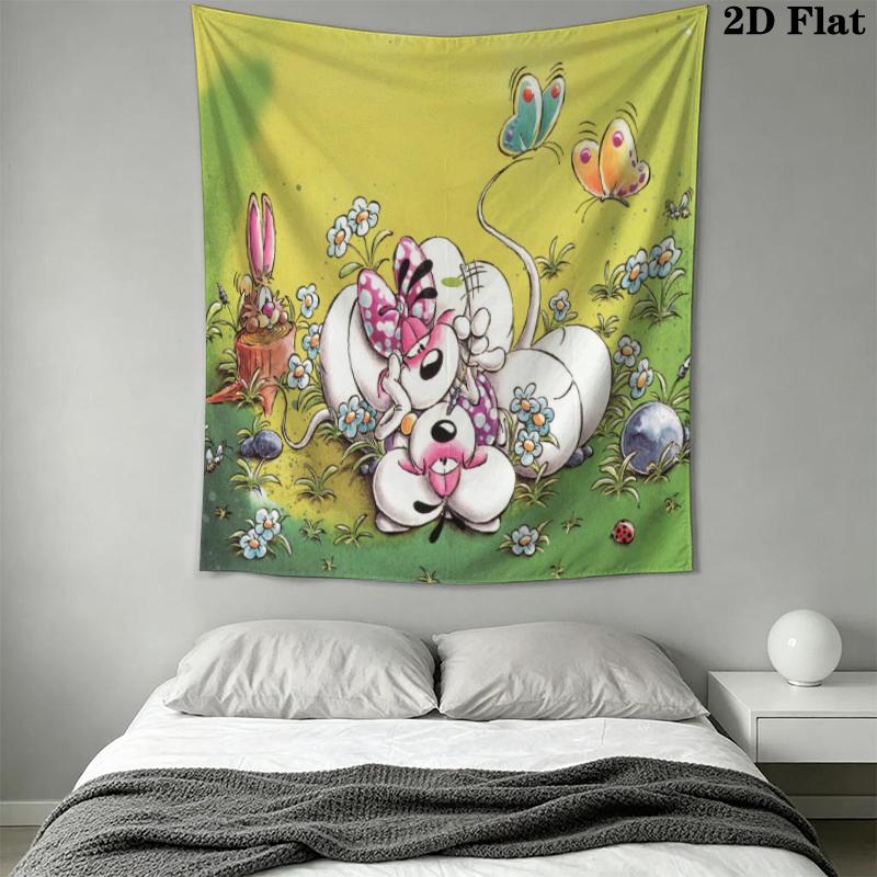 diddl Wall Tapestry Aesthetic Wall Hanging Printed Fabric Blanket Decorative Tapestries for Bedroom Living Room Home Decor