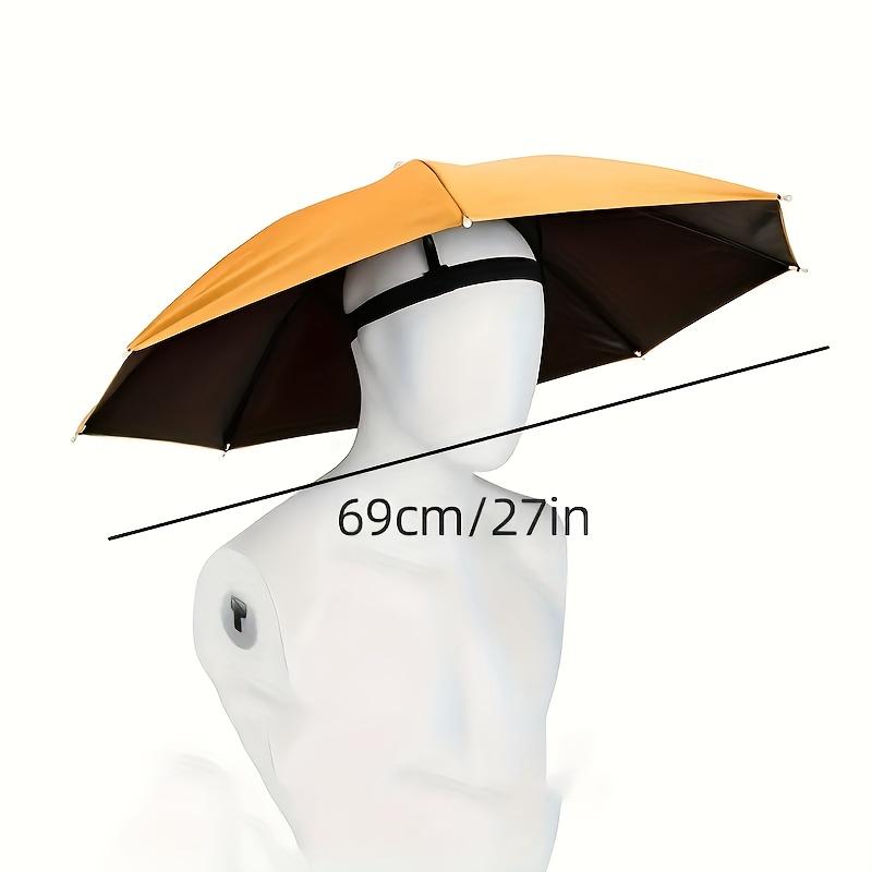 1pc Adjustable Head-Mounted Umbrella Hat for Fishing, Camping & Gardening - with Elastic Collar, for Outdoor Adventures, Camping Accessories