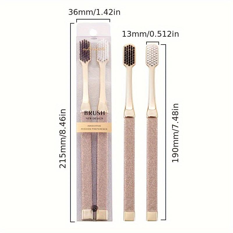 2Pcs Luxury Soft Toothbrushes, ultra-soft microfiber bristles with non-slip handles. Gentle care for sensitive teeth and gums.