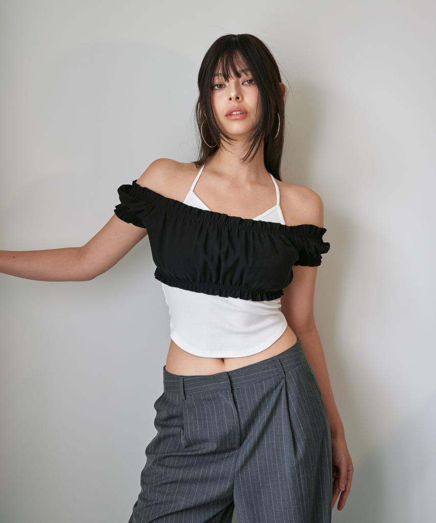 FOUR YOUNG Mid-Rise Summer Slacks Pinstripe