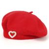 New autumn and winter wool beret women's pearl love rhinestone French face small warm painter hat