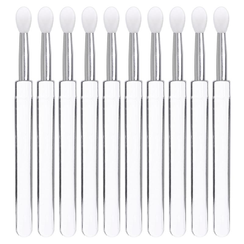 5-50pcs Transparent Silicone Nail Art Applicator Sticks Easy-Daub Pigment Brushes Glitter Powder Chrome Pigment Makeup Brush