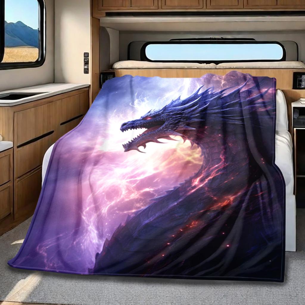 Dragon Throw Blanket All Seasons Soft Comfortable Couch Office Nap Blanket Travel Blanket Festive Gift