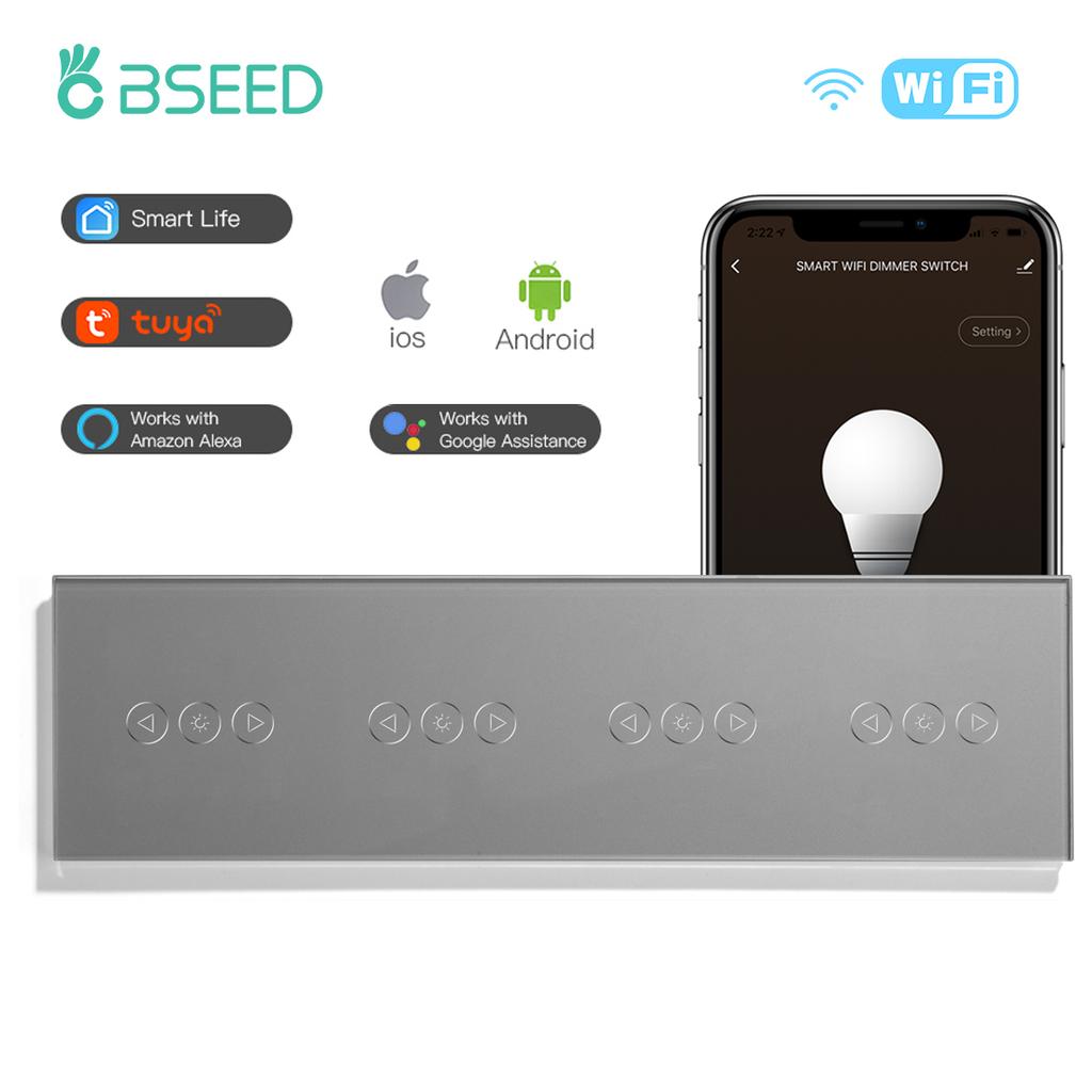 BSEED Wifi Dimmer Switch 1Gang1Way Smart Touch Switches LED Lamps Plus Normal EU Socket With USB Type-c Tuya Smart Life App