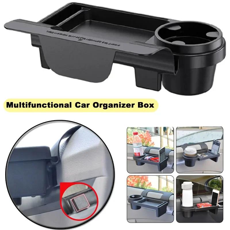 Multifunctional Car Organizer Box Side Door Window Storage Pocket Hanging Storage Rack with Cup HolderAuto Interior Accessories