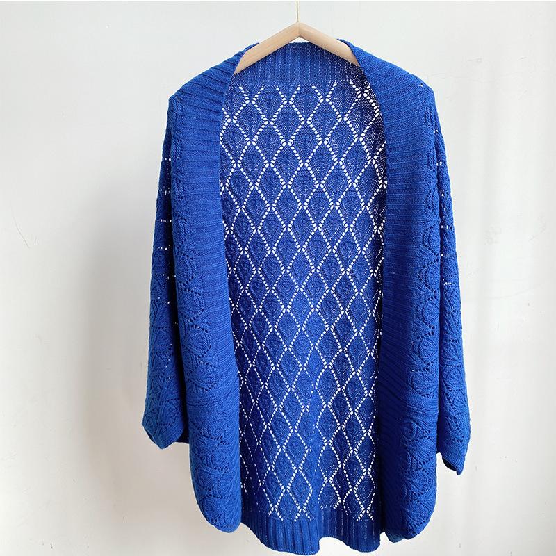 Многофункциональный кардиган-шарф женский осенне-зимний ветрозащитный теплый платок-накидка однотонный ажурный вязаный шарф-накидка One Size