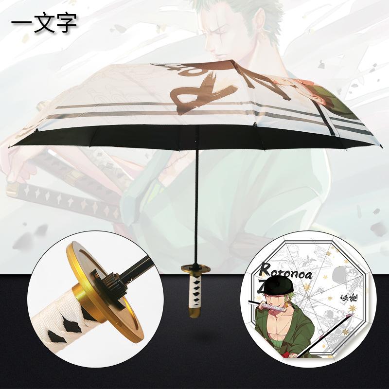 One Piece Zoro Pogromca Demonów Katana Parasol Słoneczny Składany Parasol Anime Tanjirou Kimetsu No Yaiba Samuraj Katana Miecz Parasole