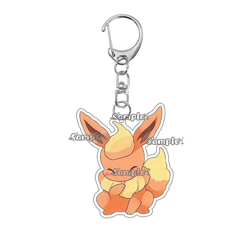 

5cm Double-sided Printing Anime Flareon Vaporeon Espeon Eevee PKM Cartoon Kawaii Acrylic Keychain Pendant Charm Gift for Friends about 5cm