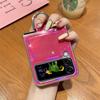 For Samsung Z Flip 4 3 Zflip4 Case Colorful Laser Glitter Ring Bracket Leather Folding Shockproof Silione Back Cover Accessories