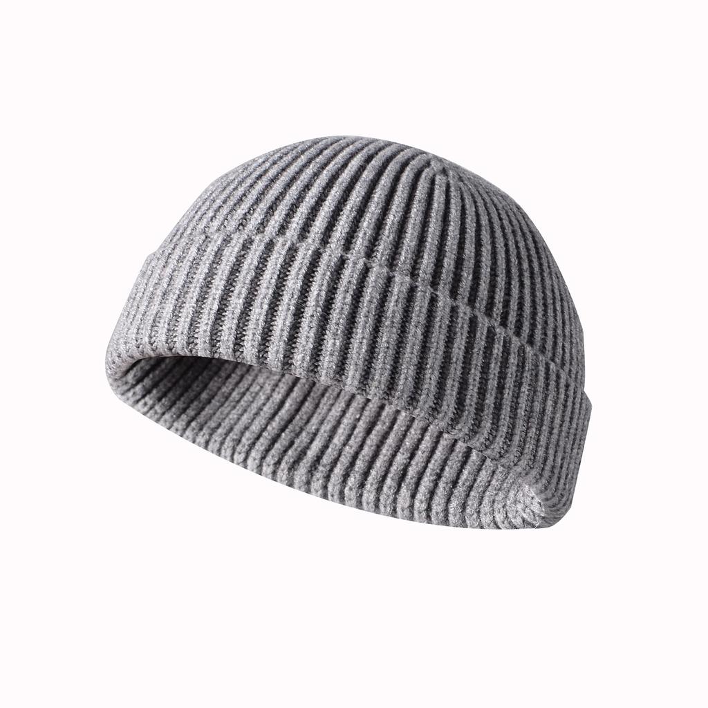 Custom Knit Cuffed Wool Slouchy Beanie,Streetwear Private Woven Label Logo Beanies,Fisherman Skull Hats Winter Cap