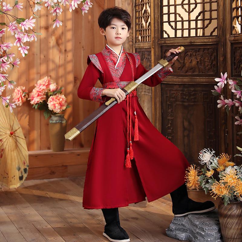 

Древний костюм ханьфу для девочек, детское платье для маленьких девочек в китайском стиле, платье Тан, юбка принцессы, национальный костюм, детский L