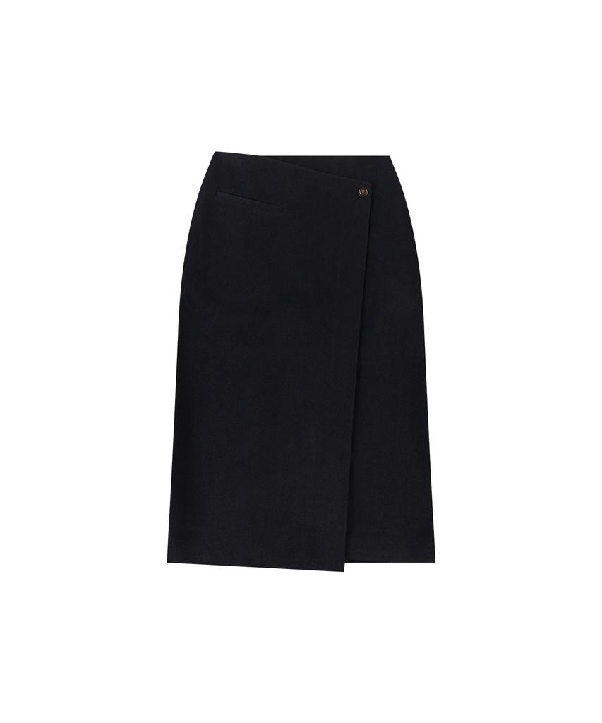 Banwonateullie P3276 Wool Blend Wrap Skirt_Black
