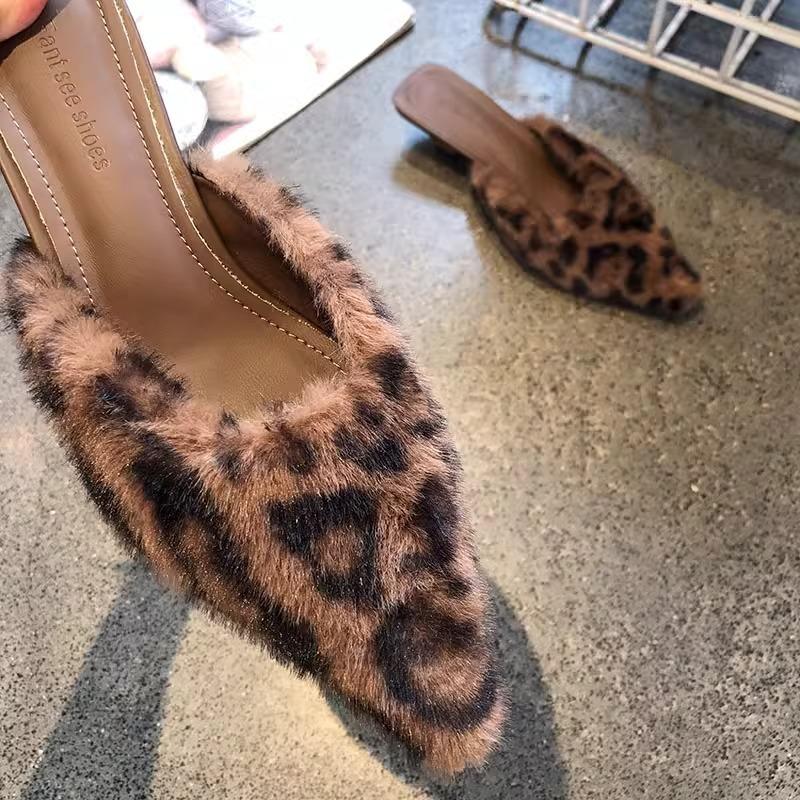 Fashion Slippers Casual Shoes Woman Pink Slides Shallow Butterfly-Knot Med Cover Toe Fur Flip Flops Pantofle Luxury Plush New Butte