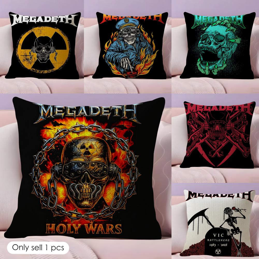 Band MMegadeths Cushion Cover Natural Linen Pillow Case DoubleSided Print Decorative Sofa Pillowcase Home Decor Gift