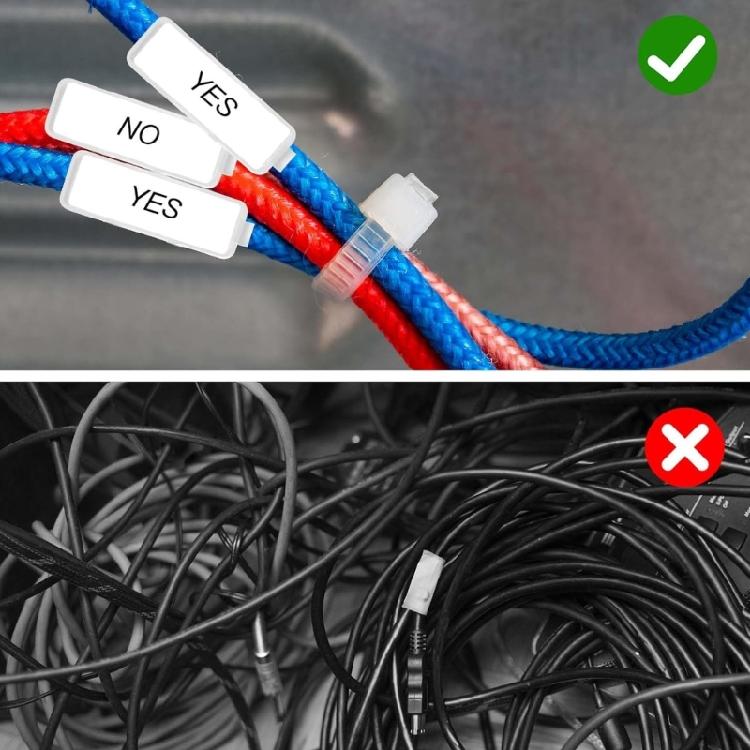 200Pcs Water Resistant Cable Marker Box Tear Proof Plastic Materials Portable for Home Theaters Networks Panel Wiring