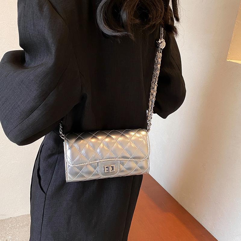 Raute Kettenhandtasche Damen Sommer vielseitig neuartiges Modedesign Nische Schulter Umhängetasche kleine quadratische Tasche