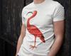 SCARLET IBIS - 100% Organic Cotton Unisex T-Shirt and Kids Tshirt Featuring Vintage Bird Art by Maria Sibylla Merian - White / Vintage Beige