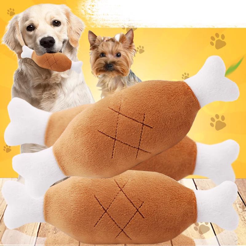 Plush Sounding Toy: Bite-Resistant Chicken Leg & Veggies for Pets