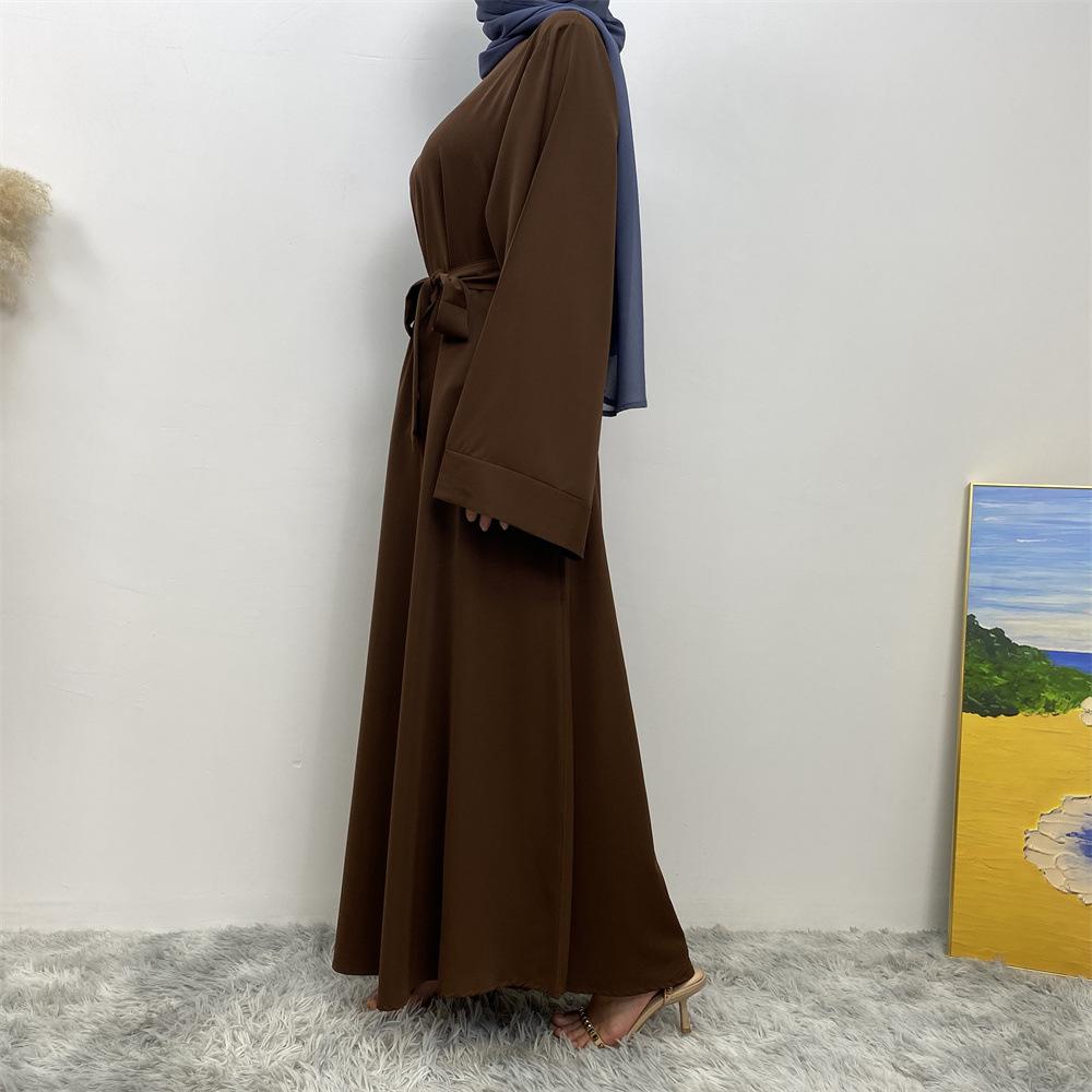 S-XXL Multi Color Available Middle East Dubai Hot Selling Clear Color Lace Up Muslim Dress