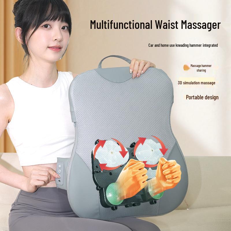 Percussion Shoulder, Neck, and Lumbar Full Body Massage Cushion with Kneading Massage Pad.