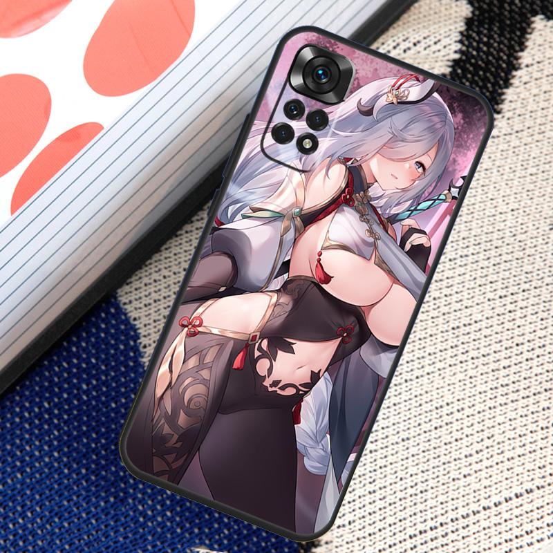 Genshin Anime Shenhe Case For Xiaomi Redmi Note 10 11 Pro 8 9 12 Pro 11S 10S 9S Redmi 9 10 12C 9C 10C Back Cover
