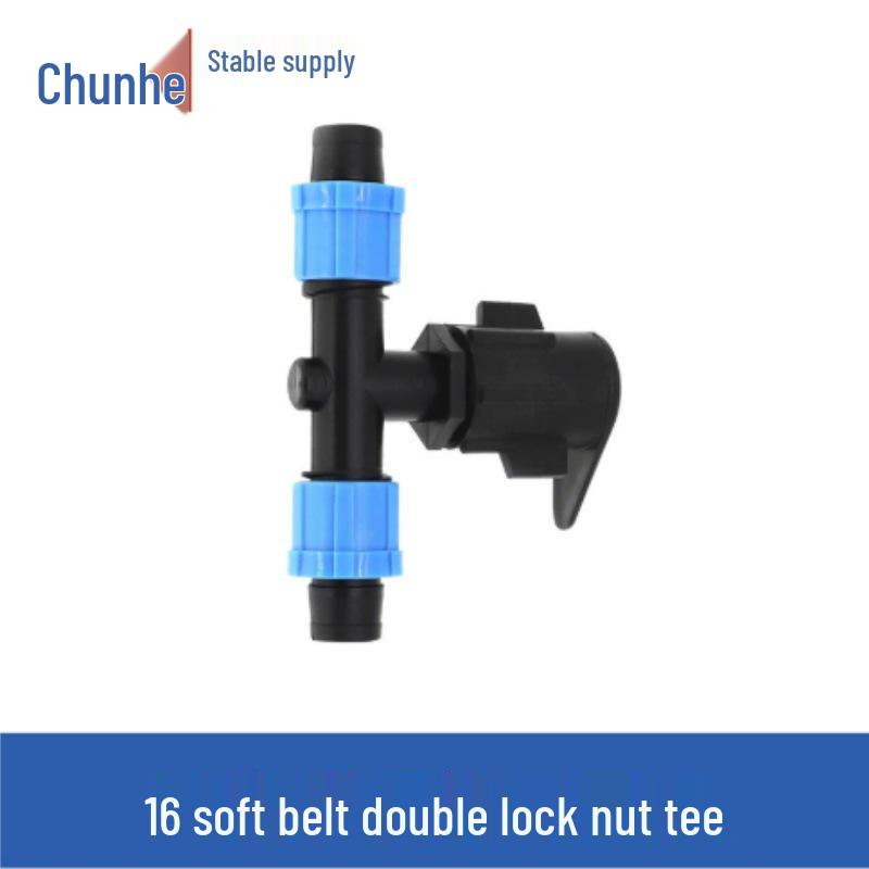 16mm Drip Tape Accessories Set: Tee Connector, Lock, Bypass, Male Thread for Garden, Greenhouse, Agriculture.