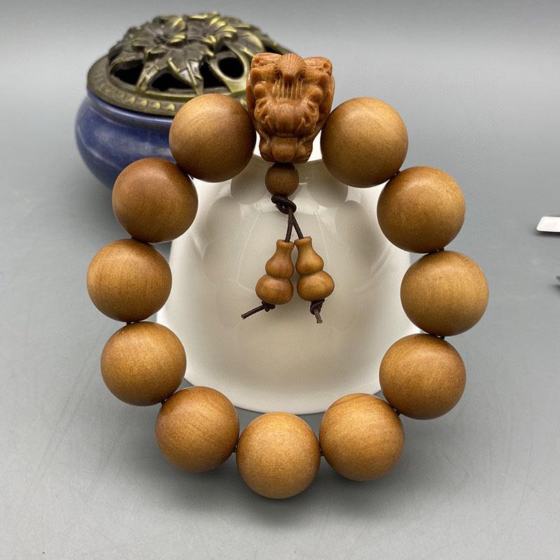 Barbie Sandalwood Bracelet 2.0: Single Strand Prayer Beads for Men and Women - Wooden Handicraft