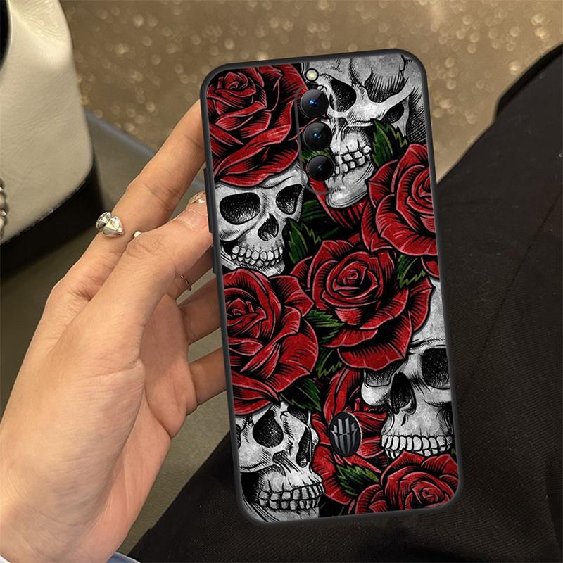 Gothic Floral Skull Case For ZTE Nubia RedMagic 10 Air 6 7 6S 7S Pro RedMagic 10S 9S 8S 8 9 10 11 Pro Plus Cover