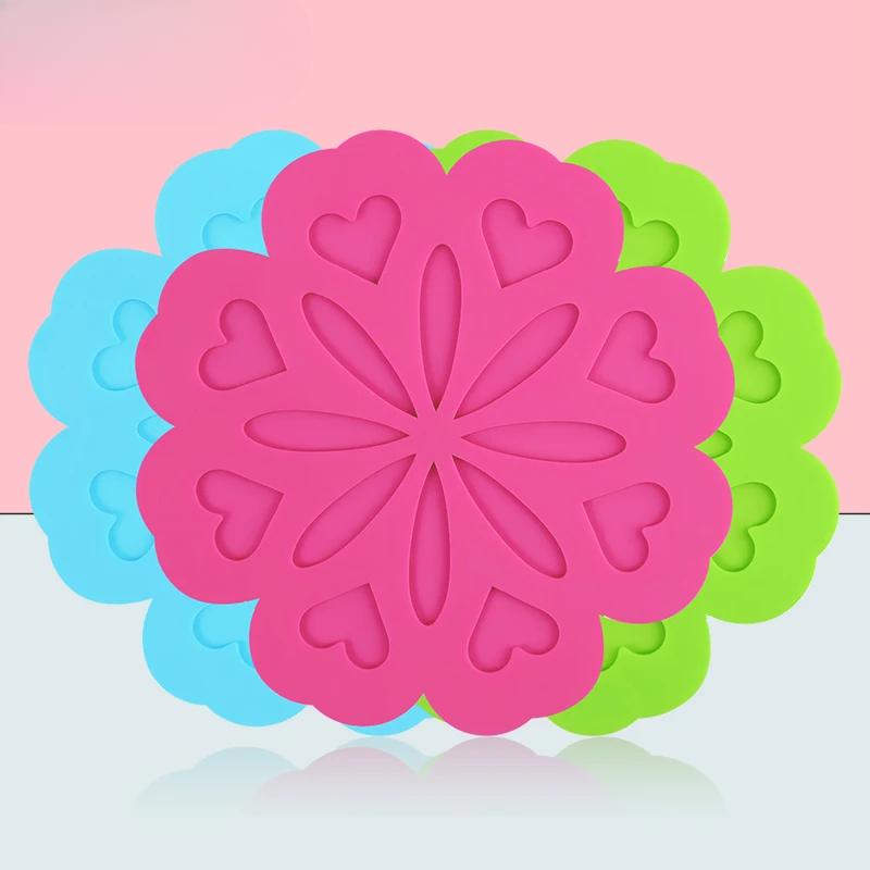 Silicone Bowl Plate Pads Non Slip Anti Scald Placemat Trivet Pot Holders Coaster Durable Desktop Protect Decorate Mats Set of 4