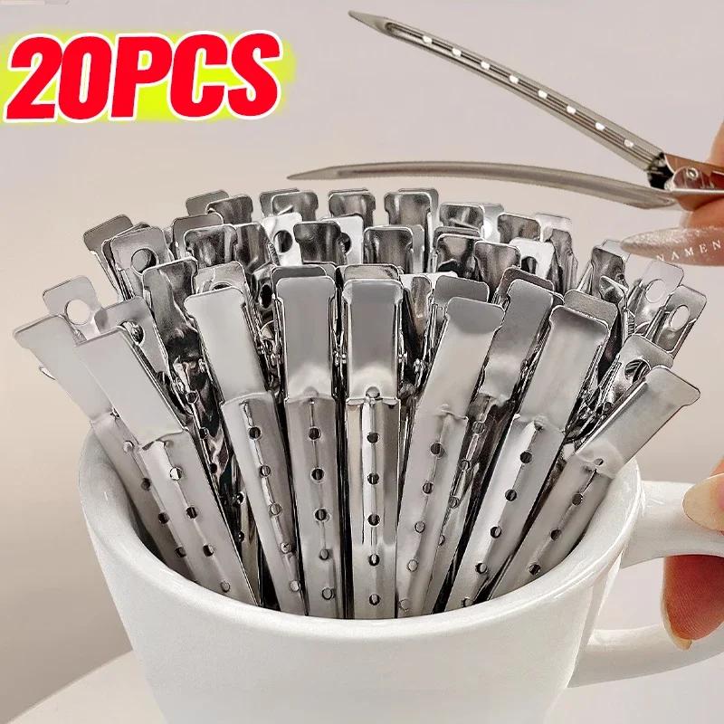 Woman Silver Hair Clips Metal Hairdressing Sectioning Clip Clamps Barber Hair Cut Use Styling Tools Hair Root Fluffy Hairpin