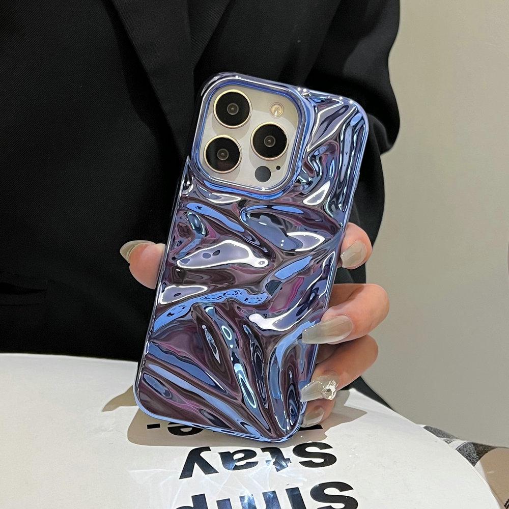 For IPhone 16 Pro Max Chromed TPU Case,Wave Series Plating Gliter Bling Chromed TPU Case for IPhone 15 14 13 12 Pro Max