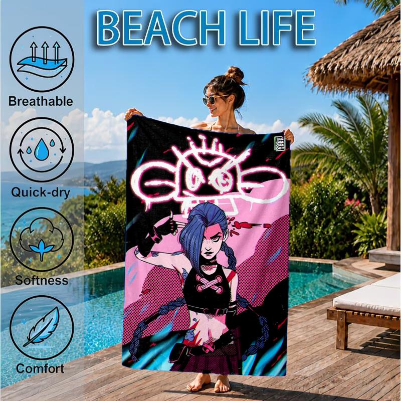 Fantasy Warrior Jing Beach Towel, Microfiber Beach Towel, Perfect For Pool, Beach, Travel, Home Decor Beach Party Fan Gifts