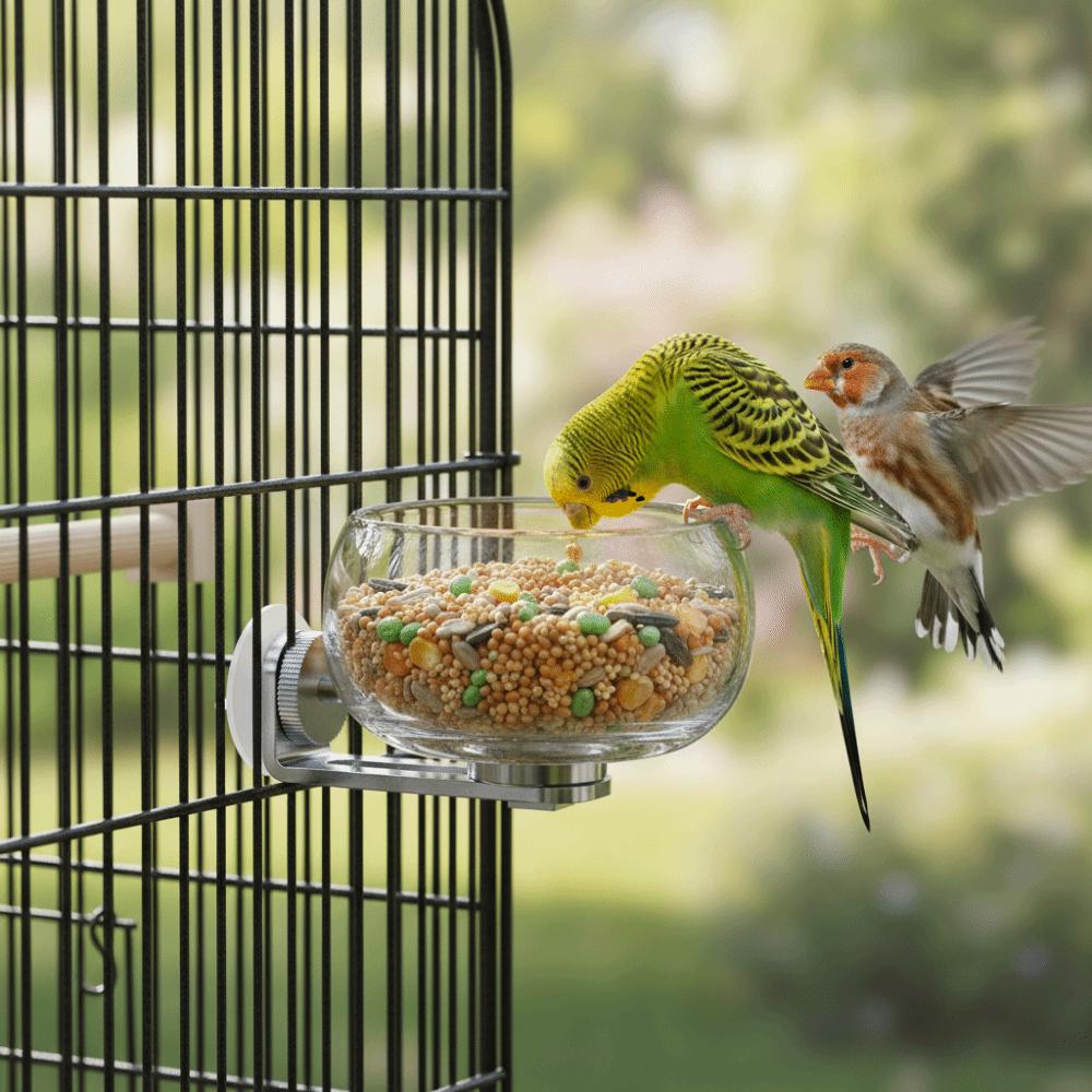 Large Capacity Magnetic Bird Feeding Bowl Bite Resistant Parrot Food Cup for Parrots