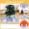 Luxurious Red And Silver Forest Santa Snowflake Christmas Tree Skirt For Cheerful Holidays