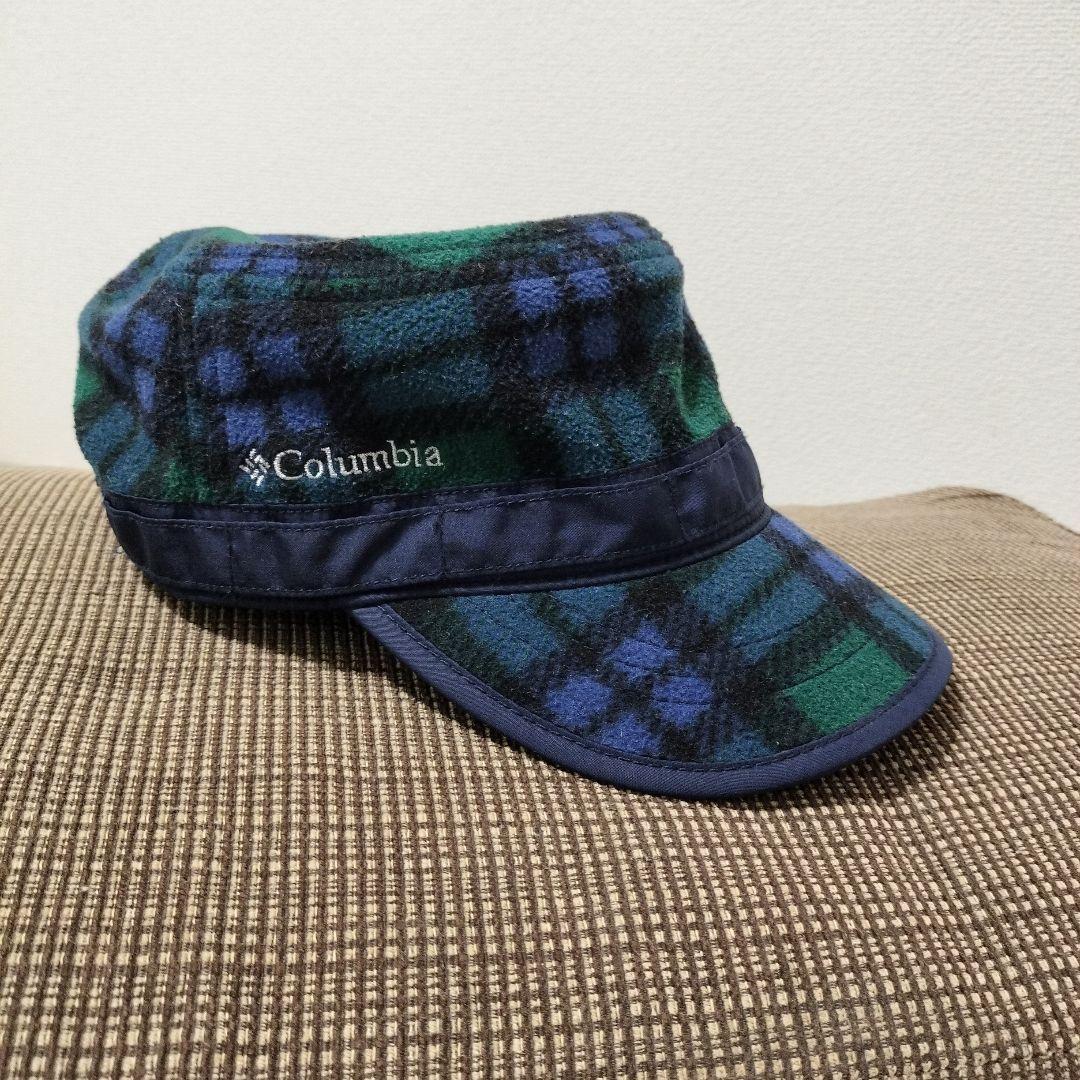 Used Columbia fleece check cap M