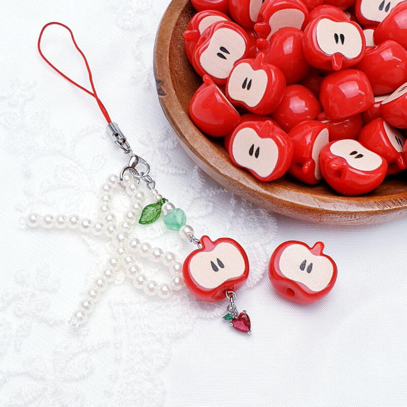 Acrylic Half Apple Penetrating Keychain Accessory