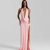 Europe and the United States 2026 New Product Temperament Deep V-neck Fashion Neck Shrink Pleated Sleeveless Backless Irregular Dress Wholesale